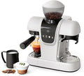 20 Bar Espresso Machine with Grinder &amp Steam Wand - Semi Automatic Coffee Maker NTC Intelligent Temp Control 58mm Stainless Steel Portafilter One-Touch Panel for Home Barista (Removable Water T