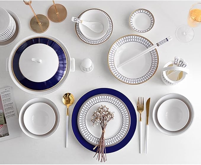 Round Dinnerware Sets Ceramic Dinner Plate Sets Plates and Bowls Sets Dish Set22 Pcs