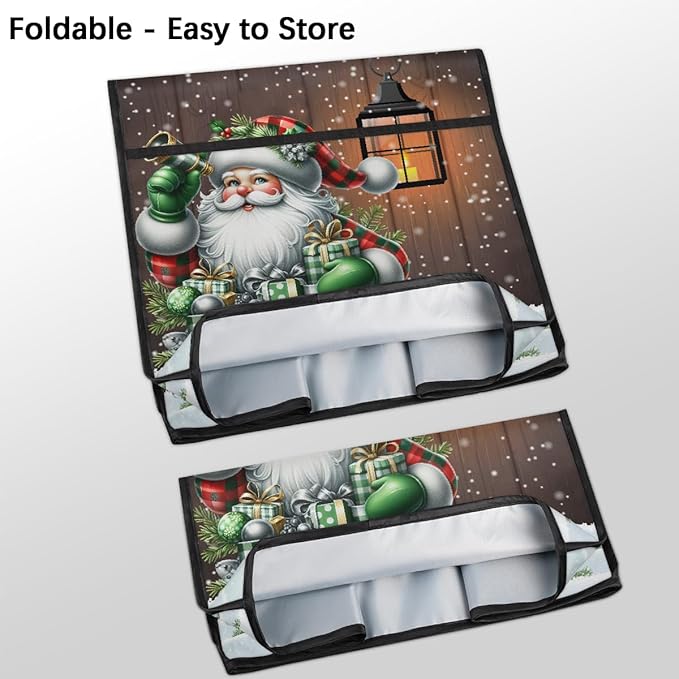 cfpolar Kitchen Aid Mixer Cover Compatible with 6-8 Quarts Xmas Santa Claus Green Holly Stand Mixer Cover Kitchen Aid Mixers Accessories Appliance Organizer Bag Dust Covers with Zipper Pocket