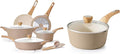 SENSARTE 14-Piece Ceramic Pots and Pans Set NonstickKitchen Cookware Sets1.5 Quart Ceramic Nonstick Sauce Pan with Lid Induction Pot PFOA PTFE PFAS PFOA Free