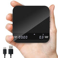 Coffee Scale with Auto Timing Mini Rechargeable Espresso Scale with Timer 2kg/0.1g High Precision Scale for Espresso and Pour-Over Coffee with Brewing Assist Modes