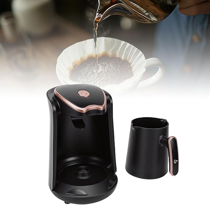 Turkish Coffee Maker Portable Automatic Coffee Pot with Consistent Hot for Home Office Travel Camping (US Plug 110V)