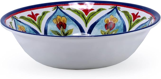Melamine Dinnerware Sets 12Pcs Durable Plates and Bowls for 4 Lightweight Dishes Dinnerware Sets for Indoor and Outdoor Use Dishwasher Safe BPA free (Retro Style)