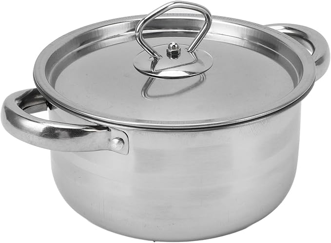Rengue Stainless Steel Cookware Set 15 Piece Kitchen Pots and Pans Set with Heat Handles Dishwasher Safe for Frying Boiling Stewing Cooking