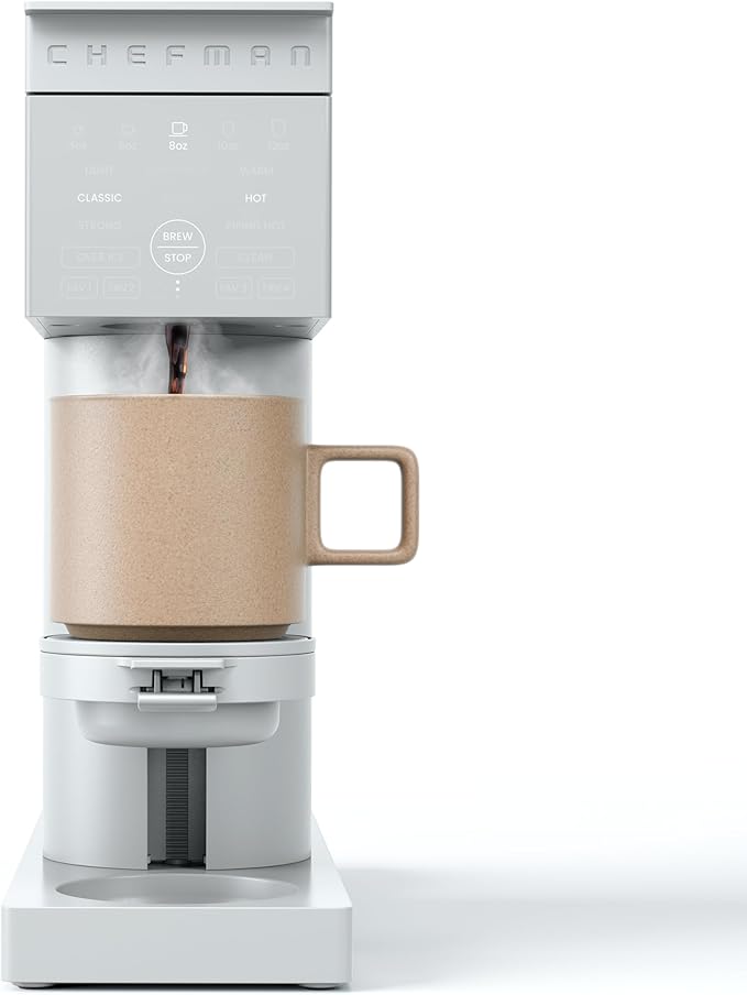 Chefman Single Serve Coffee Maker Works with K-Cup &amp Grounds