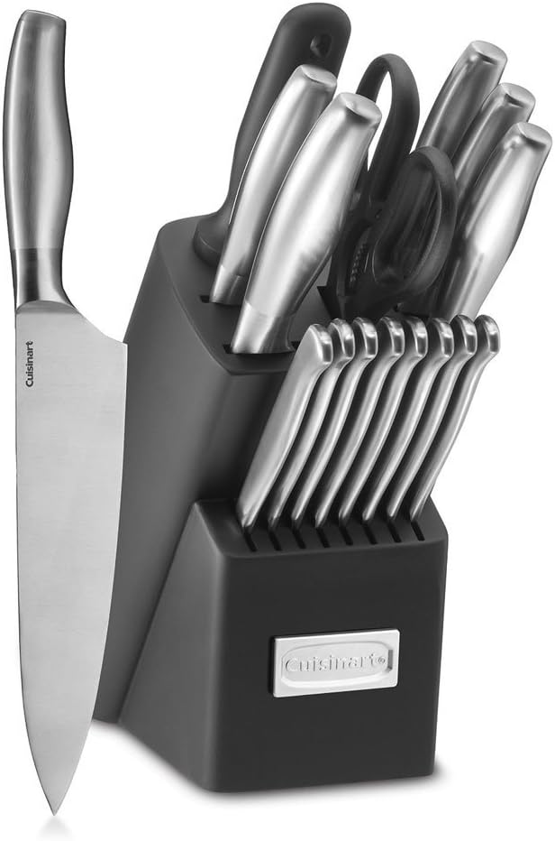 Cuisinart Coffee Maker 14-Cup Glass Carafe Fully Automatic &amp Block Knife Set 17pc Cutlery Knife Set with Steel Blades