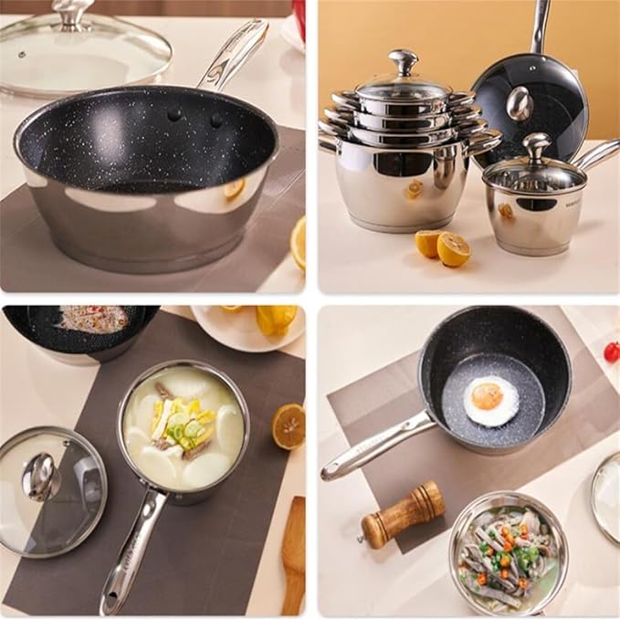 Cookware Thickened Stainless Steel Pot Set Kitchen Household Pot Set of 12 Pieces