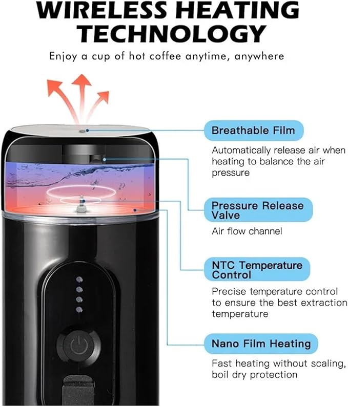 Portable Coffee Maker Travel Machine Compatible With Capsule And Powder USB Charging For Outdoor Car Office