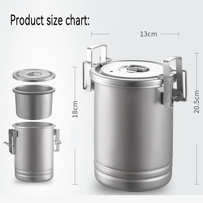 3-in-1 Camping Rice Cooker &amp Steamer Pot – 304 Stainless Steel Outdoor Cookware with Strainer Lid &amp Foldable Handle – Portable Travel Cooking Pot for Hiking Backpacking Campfire Cooking