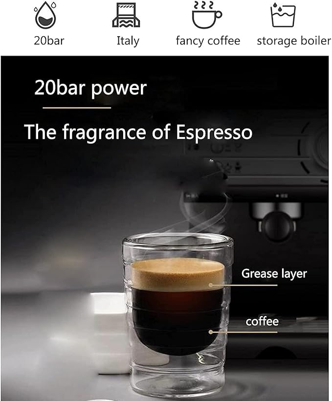 One-Click Operation Commercial Steam Italian 850W Home Coffee Machine Double Cup Splitter Espresso And Cappuccino Maker 15 Cups 20240311