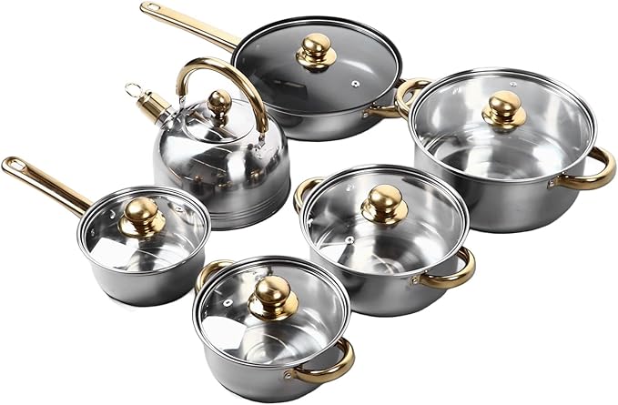 Kitchen Cookware Set Pot Lids Versatile 12 Pieces Kitchen Cookware Pots for Cooking