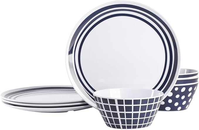 Home 8-Piece Dinnerware Set Vintage Ceramic Cutlery with Dipping Saucer and Bowl Dinner Plate Dessert