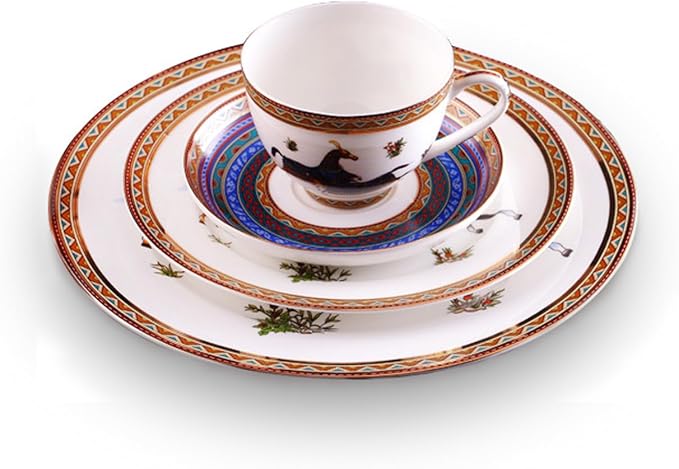 European Style Dinnerware Set Service for 6 Bone China Dinnerware Sets Unbreakable Porcelain Dinner Sets Coffee Cup and Saucer Tableware Set Steak Dinner Plates Dish Set sets-008