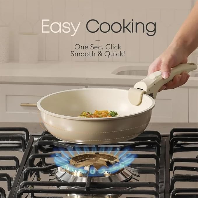9 Pcs Cookware Sets 9 Pcs Nonstick Kitchen Cooking Set with Detachable Handle Pots Stackable Pans Set Oven Safe Induction Ready Frying Pans Saucepans