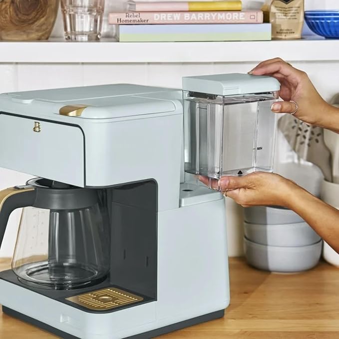 Dual Function Coffee Maker with 12 Cup Drip Brewing and Single Cup Option Programmable Control Panel (Hydrangea)