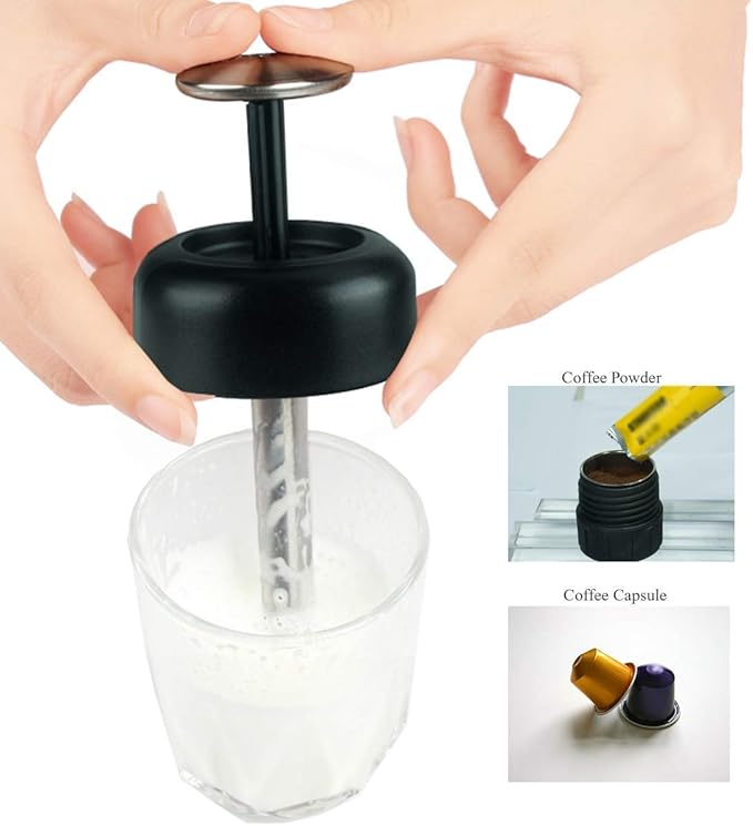 Coffee Machine Portable Coffee MakerManual Espresso Coffee Machine Compatible with Ground Coffee Nespresso Capsule