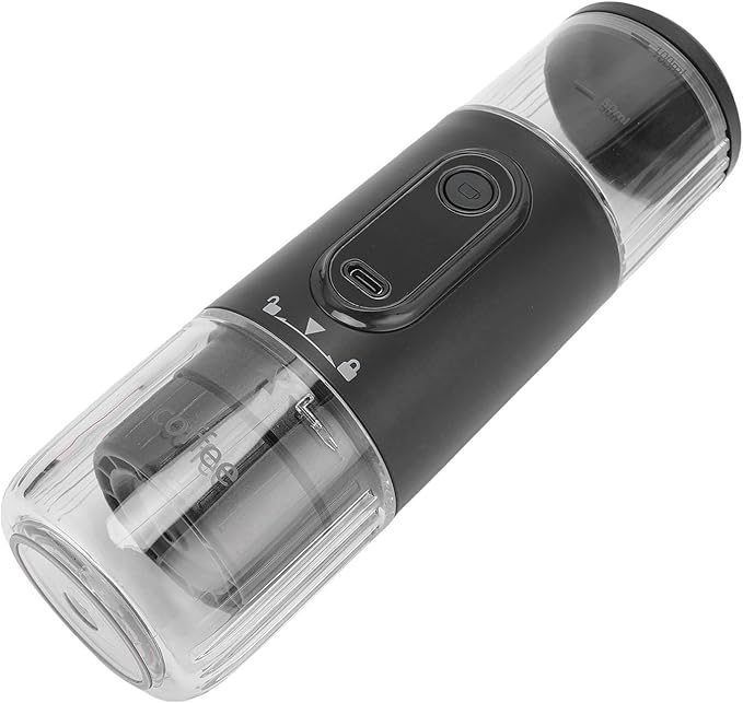 Handheld Capsule Coffee Maker for Car Camping – Efficient Extraction for Work Use – Portable Coffee Machine Compatible Ground (Black)