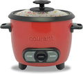 Courant Rice Cooker 8-Cup (Cooked) Removable Non-Stick Bowl One Touch Rice Cooker Red