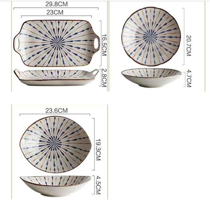 Elegant Dinnerware Set Dinner Plates Bowls Set Reactive Glaze Dinnerware Set Plates Dishes Bowls Best For Indoor And Outdoor PartyC