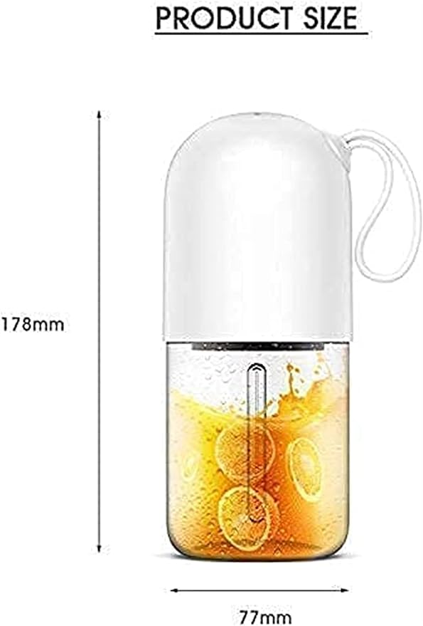 Portable Blender for Milkshakes and Baby Food Mini Handheld LCD Juicer Cup 1200mAh USB Rechargeable with four Blades for Home and Outdoors（White）