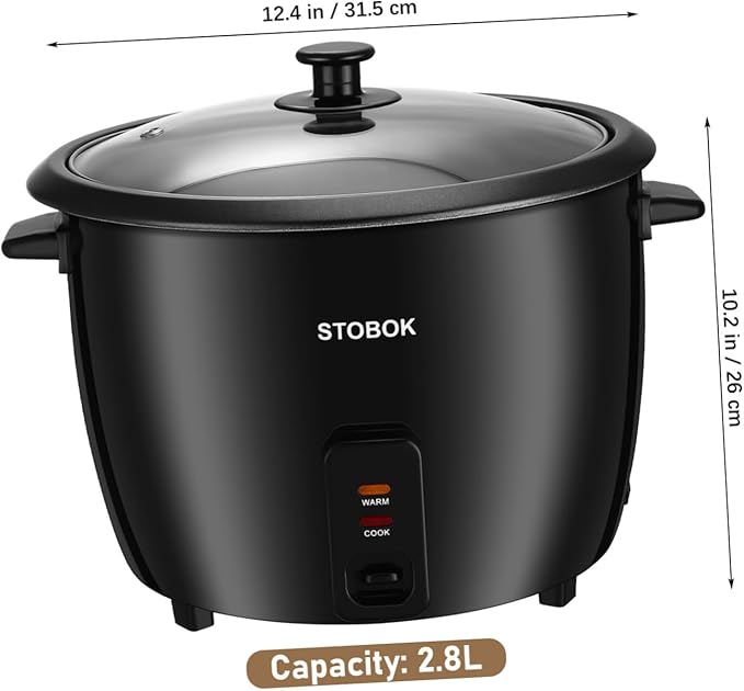NUOBESTY Compact Electric Rice Cooker with Clear Lid Space-saving Household Stew Pot for Rice Porridge and Efficient Cooking Easy Single-button Operation Portable Kitchen Appliance with US