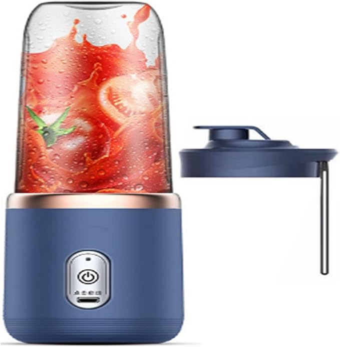 Blender Portable Mini Blender Small Family Smoothie Personal Blender for Milkshakes and Smoothies with 6 Blades and Sports Cup Lid/1332 (Colour: Dark Blue)