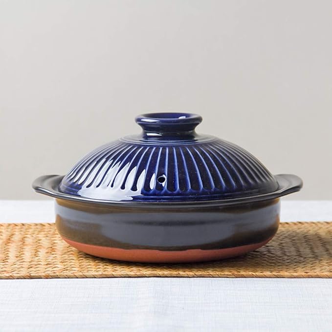 Pots Set Japanese Hot PotClay Rice CookerRound Ceramic CasseroleHeat-Resistant Earthenware Rice PotSlow Stew PotStovetop Ceramic CookwareStockpot