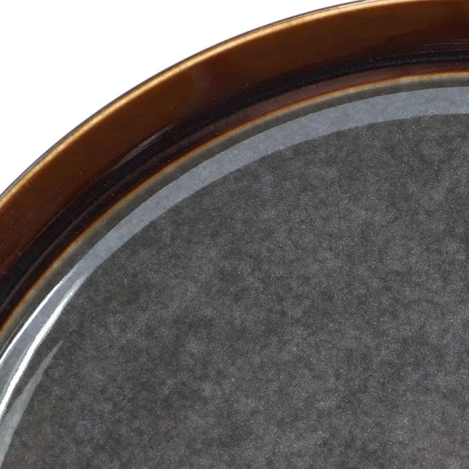 Priya 16 Piece Reactive Glaze Stoneware Dinnerware Set Service for 4 Plates and Bowls Microwave &amp Dishwasher Safe (Gray)