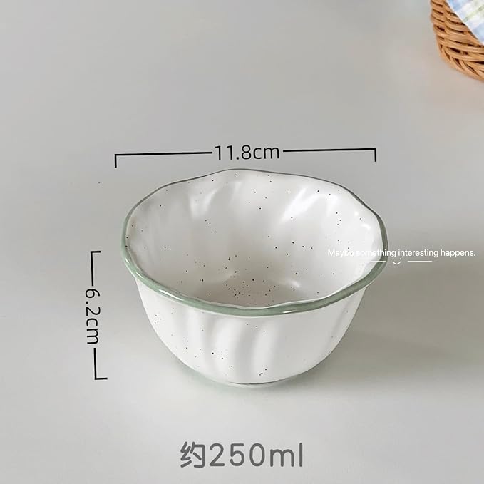 Ceramic Dinnerware Set White with Sesame Lace Design 2-Piece Set with 8.4-Inch Plate and 4.5-Inch Bowl