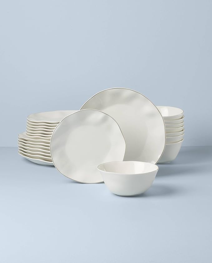 Lenox 895681 Blue Bay White 24-Piece Dinnerware Set