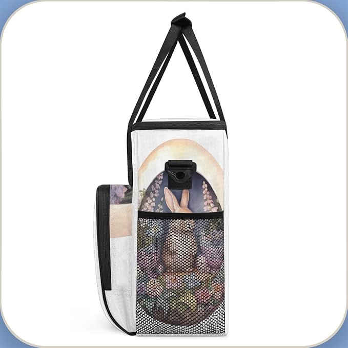 Easter Egg Coffee Maker Carrying Bag Easter Rabbit Travel Storage Bag Compatible with K-Mini or K-Mini Plus Single Serve Coffee Brewer Carrying Case with Multiple Pockets &amp Shoulder Strap