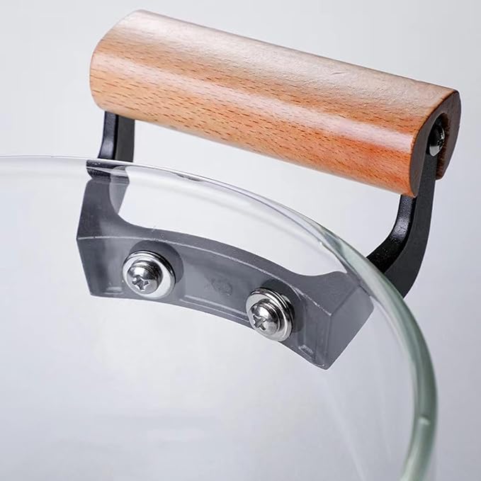 Glass Saucepan with Cover for Cooking Glass Cooking Pot with Lid Glass Handmade Cookware Set Stovetop Pot Simmer Pot for Pasta Noodle Soup Milk Tea Salad3.5l