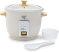 GreenLife Rice Cooker with Removable PFAS-Free Ceramic Nonstick Pot 3-Cups Uncooked/6-Cups Cooked Grains &amp Oatmeal Multicooker Compact One-Switch Design Auto Keep Warm Easy Clean Cream