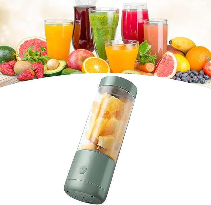 Zerodis Portable Blender High Speed Rotation Multifunctional USB Electric Juicer for Home Travel 400ml Juice Extractor with travel blender for fruits and vegetables (Double-edged)