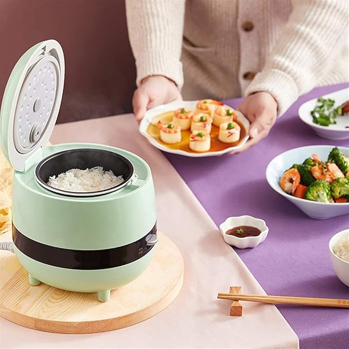 Mini Cute Rice Cooker Household Non-Stick Rice Cooker One-Key Cooking and Automatic Heat Preservation for 1-2 People 1.2L-200WYellow (Yellow)