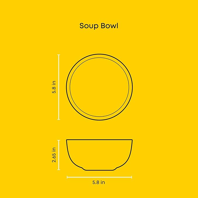 JoyJolt Mesa Stoneware Dinnerware Set 18-Piece Plates and Bowls Sets Includes Dinner - Salad and Cereal and Soup Bowls Modern Farmhouse Matte (Linen) White Dish Set for 6