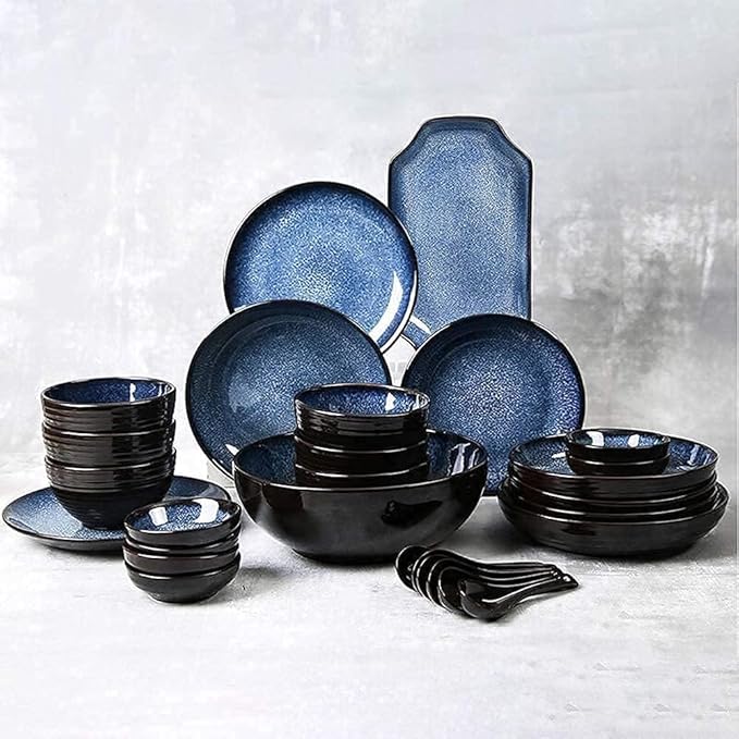 Dinnerware Sets Dinnerware Set Starry 28-Piece Retro Ceramic Dinnerware Set Combi-Set Porcelain Tableware Set Of Bowls/Dessert Plates