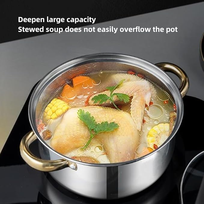 Stainless Steel Cookware Set 12 Piece Kitchen Pots and Pans with Removable Handles Frying Pans and Saucepans with Lids Compatible with All Stoves12 pcs/with Kettle