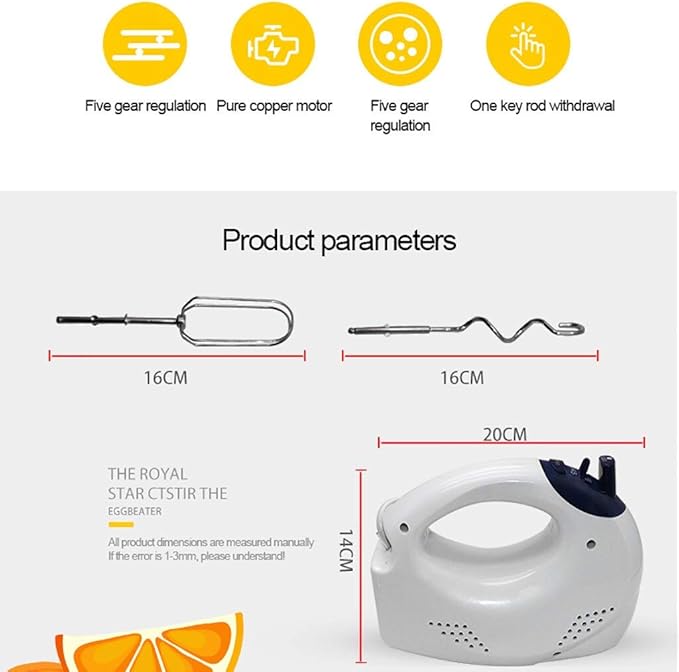 Multifunctional Electric Hand-held Blender 5-Speed Cream Blender Kitchen Baking Tools