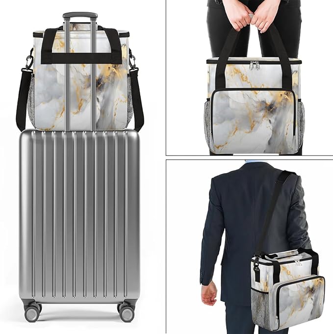 Patterns Classic Marble Coffee Maker Travel Bag for K-Mini or K-Mini Plus Single Serve Coffee Brewer Portable Storage Tote Case for Tarvel