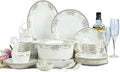 Porcelain Dinnerware Sets Plates and Bowls Sets 48 Pieces Ceramics Dinner Sets Bowl/Dish/Soup Pot/Spoon|Dinnerware Set Floral Pattern Combi
