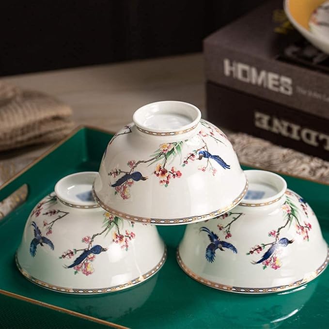 Ceramics Dinnerware Set 60 Pcs Bowl/Dish/Soup Pot/Bone China Dinner Sets Enamel Craft Pattern Porcelain Combination Set