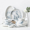 Classic Ceramic Dinnerware Sets – Nordic Creative Marble Pattern Plates &amp Bowls Dishwasher/Microwave Safe Available in 2/4/6/10-Piece Sets(Size:12Pcs)