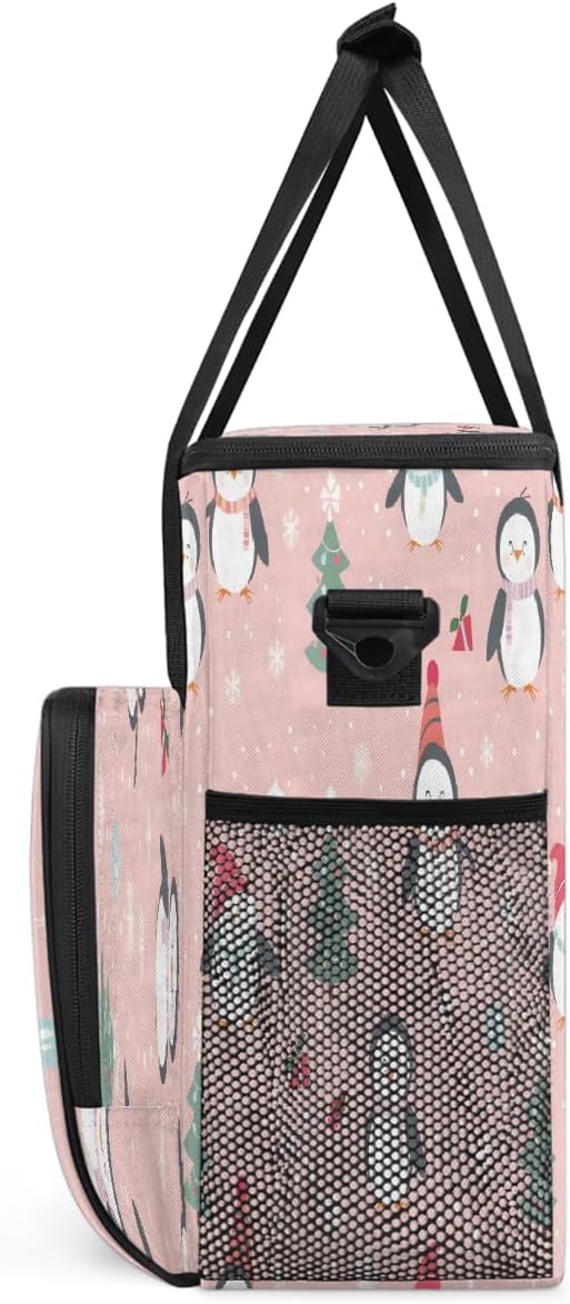 Christmas (584) Coffee Maker Carring Bag Travel Carrying Storage Tote Bag Compatible with Keurig K-Mini or K-Mini Plus Portable Single Serve Coffee Brewer Case with Pockets for K-cup Pods