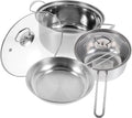 Ciieeo Steel Cookware Set 5 Piece Nonstick Stainless Steel Pot Set Soup Pot Frying Pan