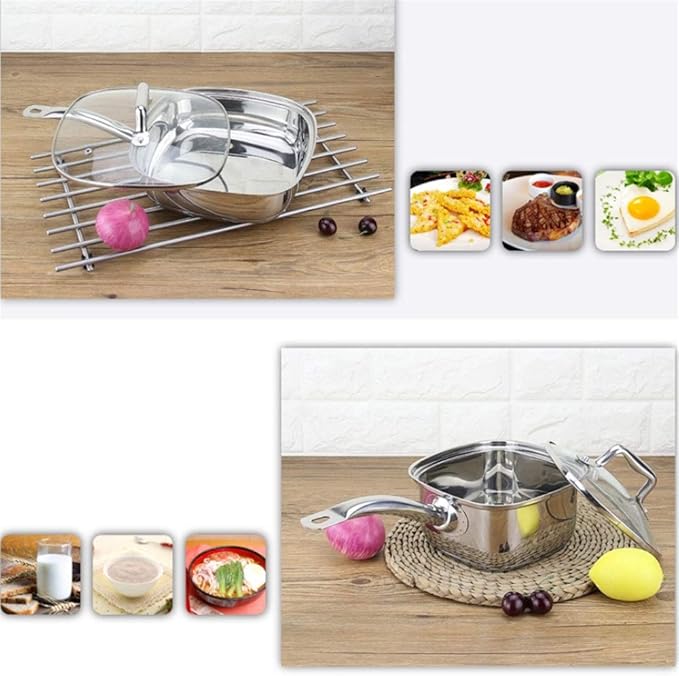 Pot Set Professional Kitchen Cookware Set for All Stoves Including Induction Cookers Cookware Cooking Set(Silver 16+20+24cm)