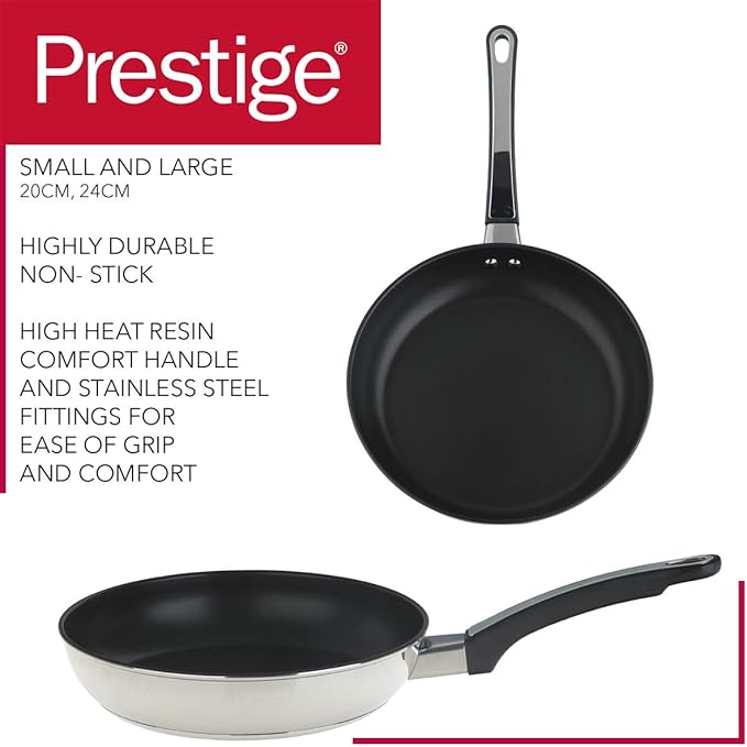 Prestige Everyday Stainless Steel Cookware Set 5-Piece - Black/Silver