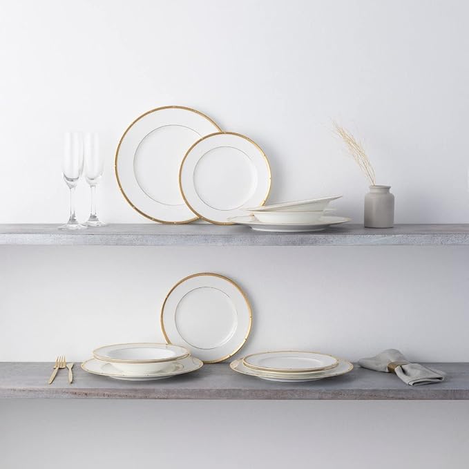 Noritake Rochelle Gold 12-Piece Dinnerware Set Service for 4