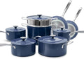 Nuwave Lux 13-Piece Premium Cookware Collection Healthy G10 Duralon Blue Ceramic Nonstick Ultra Durable PFAS-Free Lightweight &amp Works on All Cooktops