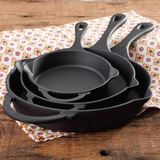 Kitchen Accessories Timeless Beauty Cast Iron Set 3-Piece Pots And Pans